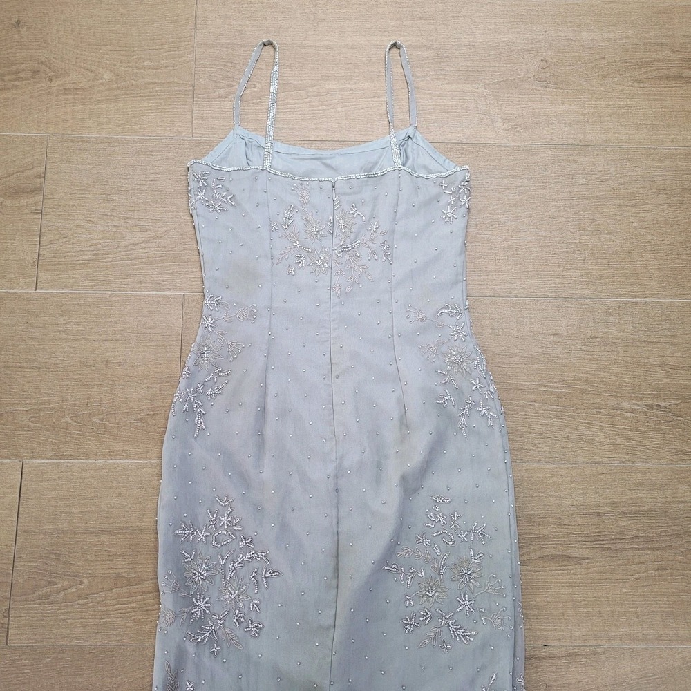 Elegant Beaded Ivory Slip Dress - Picture 11 of 15
